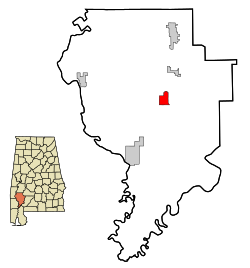 格羅夫希爾在阿拉巴馬州的位置