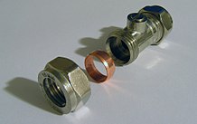 Disassembled three-piece valve