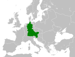 843年以后东法兰克王国。浅绿色则为其附庸国。