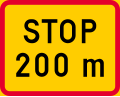 Distance to the compulsory stop (formerly used )