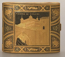 Cigarette case depicting the Alcázar palace of Toledo, early 20th century