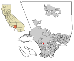Location of View Park−Windsor Hills in Los Angeles County, California.