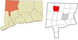 Canaan's location within the Northwest Hills Planning Region and the state of Connecticut