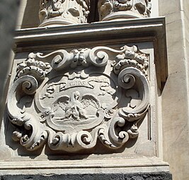 Baroque scrollwork on Badia di Sant'Agata, Catania, Italy, designed by Giovanni Battista Vaccarini, 1736-1742