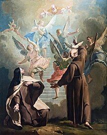 Peter of Alcantara shows, to Teresa d'Avila, the way to paradise by Francesco Fontebasso