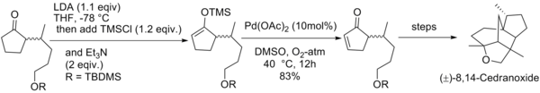 (±)-8,14-环氧柏木烷的合成