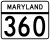 Maryland Route 360 marker
