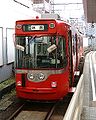 美浓町线直通路面电车乘入名铁岐阜站7号线（2002年2月）