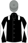 Black, white epaulets, diabolo on sleeves, grey cap