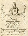 Trade card, Lane's Circulating Library, c. 1795