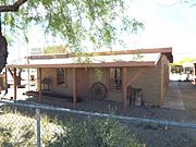 Tyson's Well Stage Station built in 1866 and located in 161 West Main Street. The stage station served back and forth the travelers of from the towns of Ehrenberg and Wickenburg.