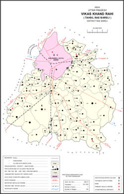 Map showing Bakwara (#451) in Rahi CD block