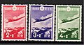 日本于1937年发行的“爱国邮票”（愛国切手），也是日本最早的附捐邮票，附收金额为2钱，票面图案为道格拉斯DC-2型客机。
