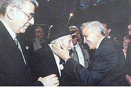 Hakham Yedidia Shofet and Rabbi David Shofet meet with Israeli President Moshe Katsav