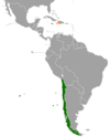 Location map for Chile and Haiti.