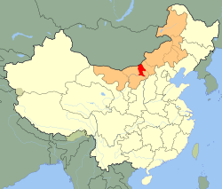 包头市在内蒙古自治区的地理位置