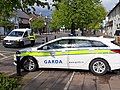 A garda checkpoint on the main street of Maynooth, April 2020.
