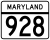 Maryland Route 928 marker
