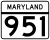 Maryland Route 951 marker