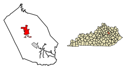 Location in Montgomery County, Kentucky