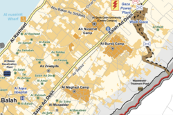 Map of the camp, as well as the two other adjacent camps of Bureij and Maghazi