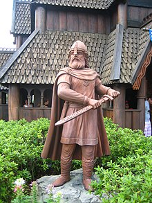 Olaf II of Norway statue located in Disney World's Epcot