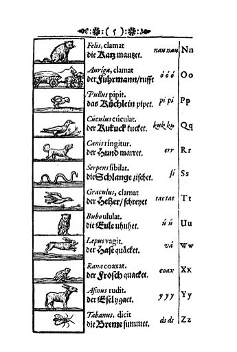 Orbis pictus: Alphabet (N to Z)