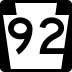 Pennsylvania Route 92 marker