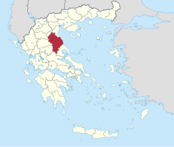 拉里萨专区在希腊的位置