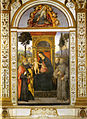 Pinturicchio: Madonna and Child Enthroned with Saints Augustine, Francis, Anthony of Padua and a Holy Monk