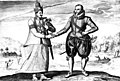 Image 32A 17th-century engraving of Dutch explorer Joris van Spilbergen meeting with King Vimaladharmasuriya in 1602 (from Sri Lanka)