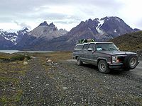 Chevy Suburban traveled all of the Pan-American Highway. Patagonia, Chile.