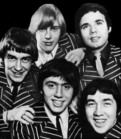 The Easybeats in 1966. Clockwise from left: Dick Diamonde, Harry Vanda, Snowy Fleet, George Young and Stevie Wright.