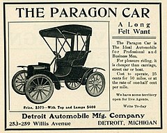 1906 Paragon Car advertisement from Cycle and Automobile Trade Journal