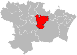 Situation of the canton of La Montagne d'Alaric in the department of Aude