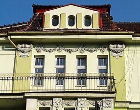 Detail of gable and balcony