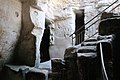 Stairway leading down an ancient quarry Extensive cave dwellings at Tell Maresha