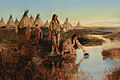 "Water for Camp," depicting the everyday life of Native American women