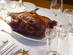 Roast Christmas goose