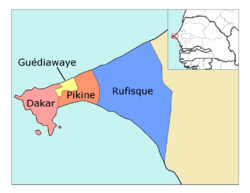 达喀尔区下分4省行政区画图