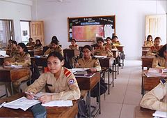 Bangladeshi girl cadets in Feni Girls Cadet College.