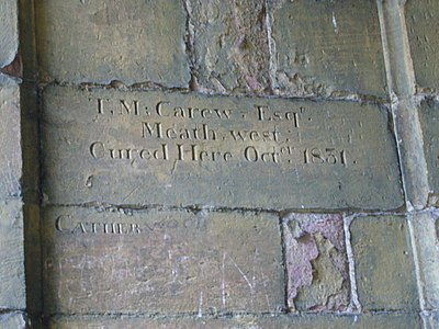 Inscription left by a cured pilgrim
