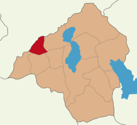 Map showing Uluborlu District in Isparta Province