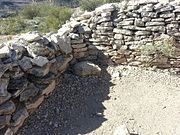 Different view of the ruins of a Hohokam house.