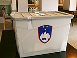 A translucent ballot box (Tiobox) used in Slovenia