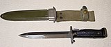 The US M5 bayonet and scabbard used with the M1 Garand