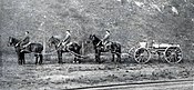 A 21 cm Mörser barrel being transported.