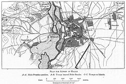 Map of the Battle of Halle by F. L. Petre