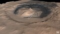 盖尔撞击坑MOC广角和MGS激光测高仪彩色合成影像。Credit NASA/JPL.MSSS