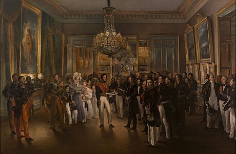 Le duc d'Orléans reçoit au Palais-Royal la Chambre des pairs, 1837